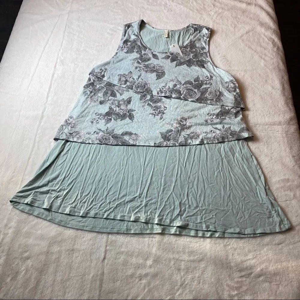 Mai Soli Tiered Racer Back Tunic Length Top New With Tags Size XL